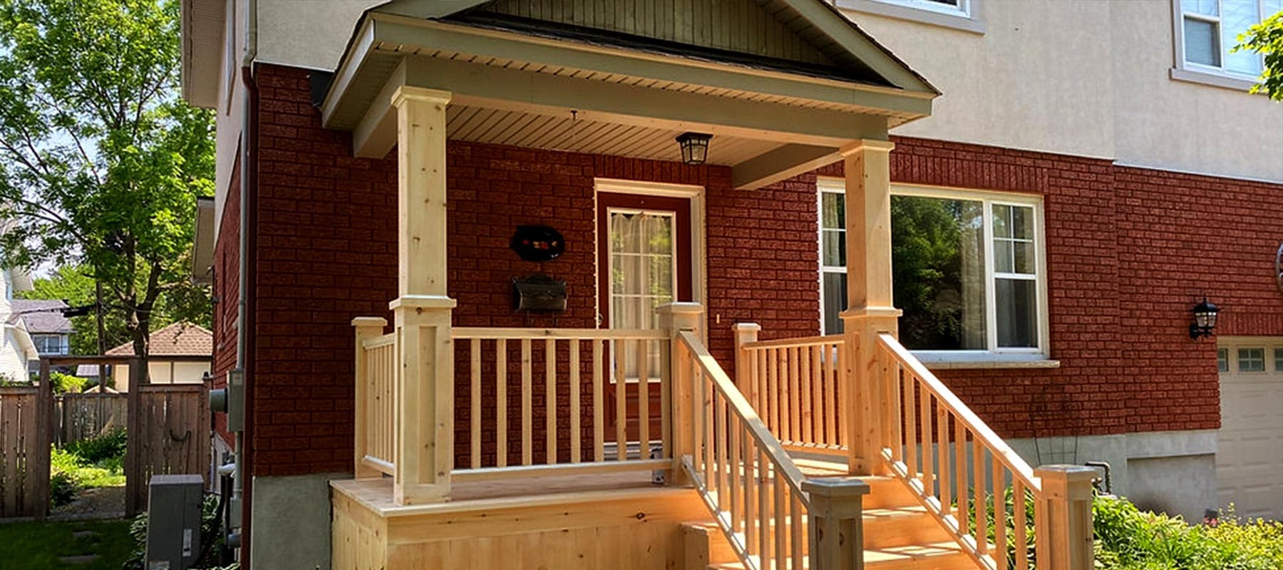 Custom porch and railing by Westwood Carpentry
